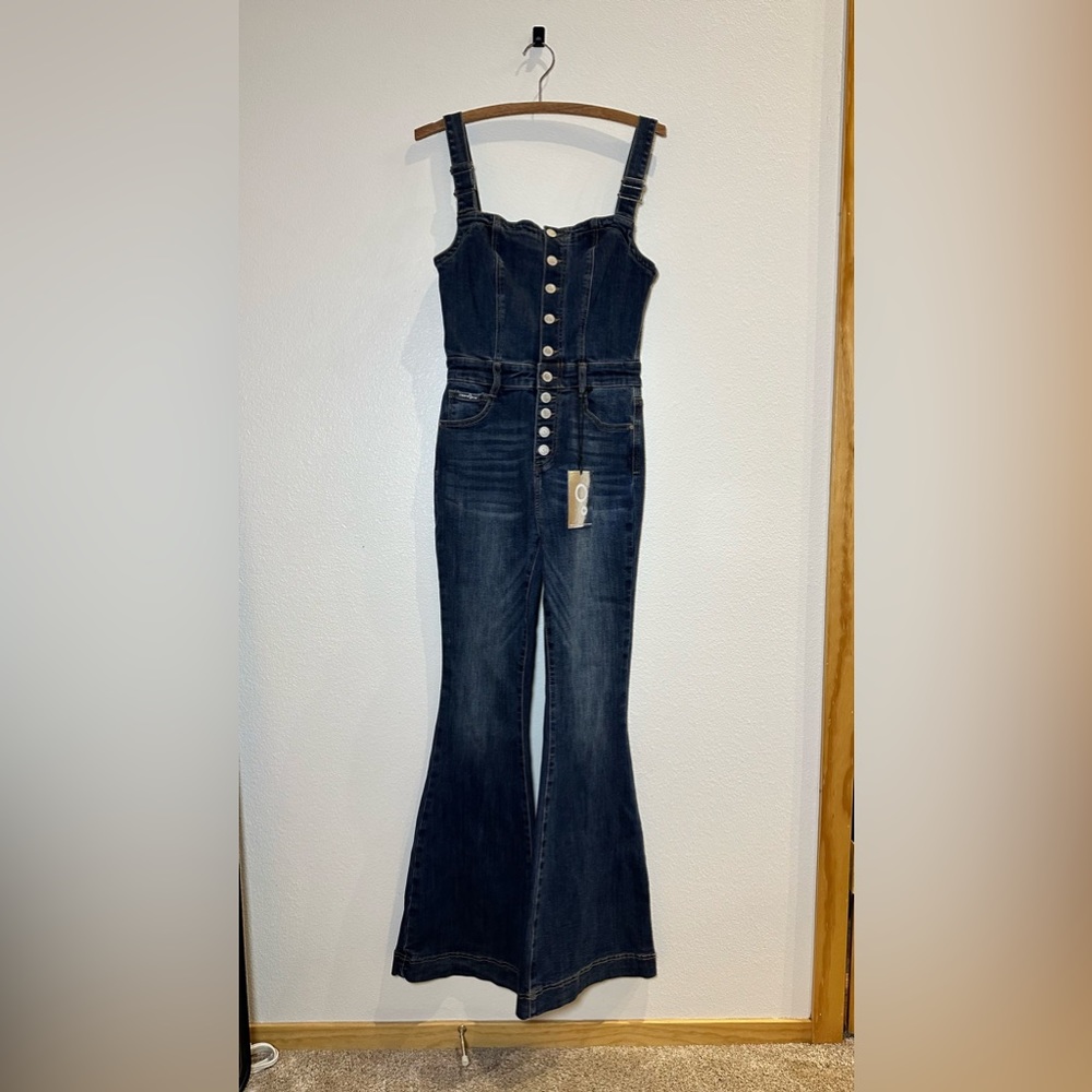 Insane Gene NEW Front Buttons Jumpsuit Flare in Dark size small